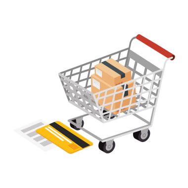 Kredi kartı, makbuz ve alışveriş kartı.