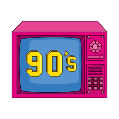 TV 90 'ların retro tarzı izole edilmiş simgesi