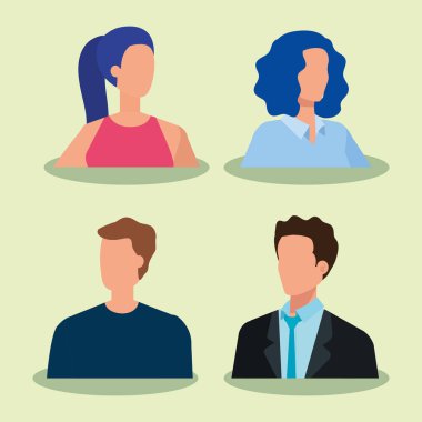 group of business people elegant avatar character