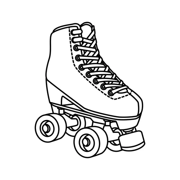 Skate rolo de ícone de estilo linha dos anos noventa — Vetor de Stock