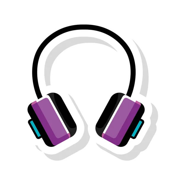 Headset pop art stijl pictogram — Stockvector