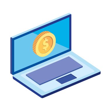 madeni para izole edilmiş dizüstü bilgisayar