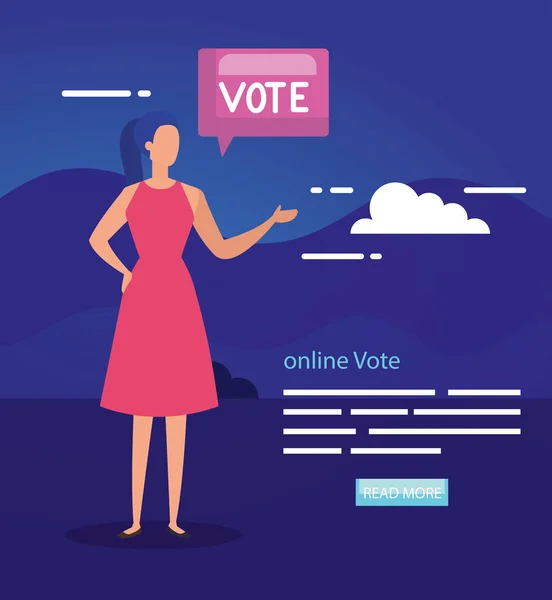 poster of vote online with business woman