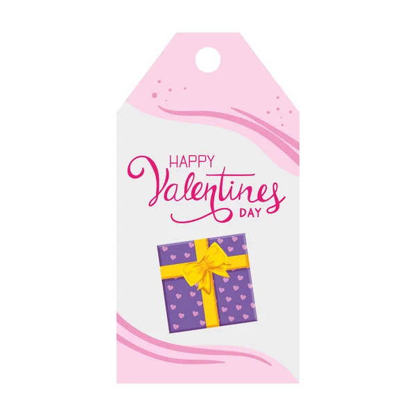 Label of valentines day with decoration — Stock Vector