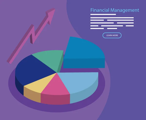 Financial management with infographic and arrow up — Stock Vector
