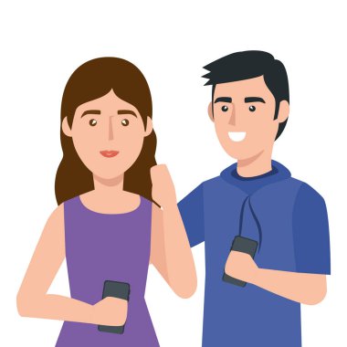 Genç çift Avatar karakter simgesi