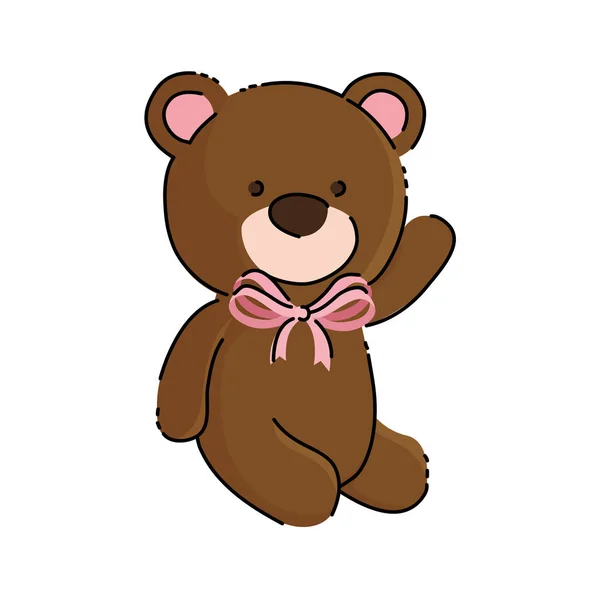 Bonito ursinho isolado ícone — Vetor de Stock
