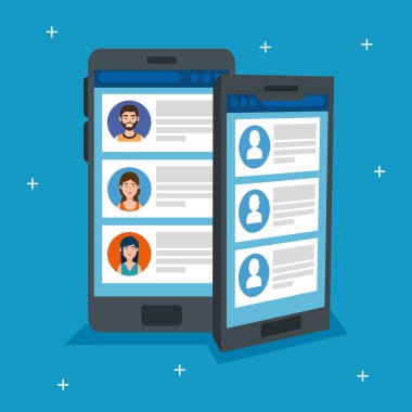 Sohbet izole edilmiş simgesi olan akıllı telefon seti