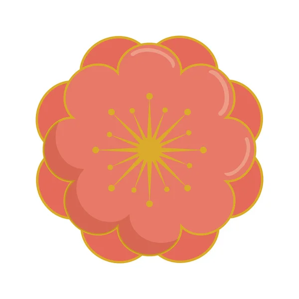 Fleur mignonne icône isolée naturelle — Image vectorielle