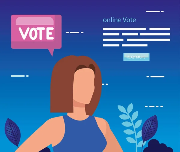poster of vote online with business woman