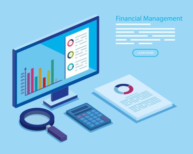 bilgisayar ve simgelerle finansal yönetim