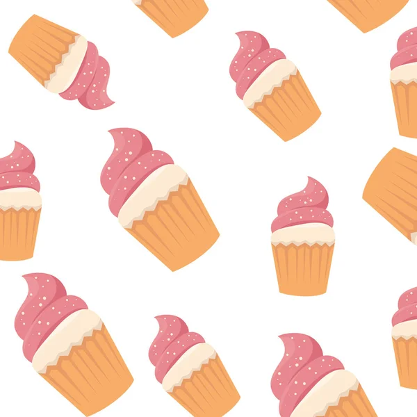Pozadí lahodné cupcakes ikony — Stockový vektor