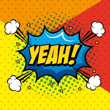 evet patlama ile ifade pop sanat tarzı