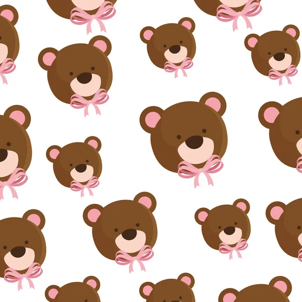 Hintergrund der Gesichter niedliche Teddybären — Stockvektor