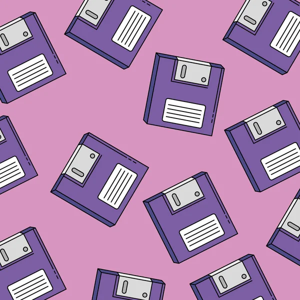 Achtergrond van floppies van jaren negentig retro stijl — Stockvector