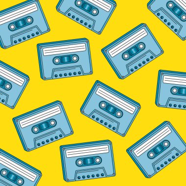 90 'ların retro tarzının kasetlerinin arkaplanı