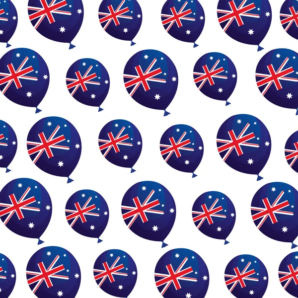 Fond de ballons hélium avec drapeau australie — Image vectorielle