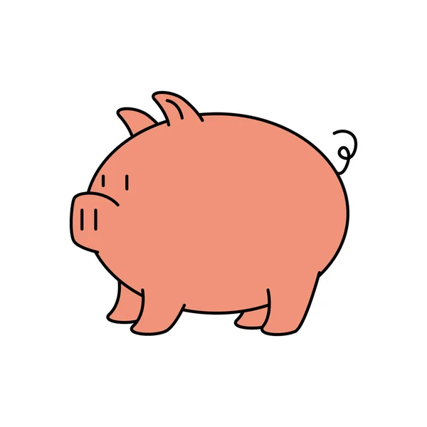 Isolé argent conception vectorielle cochon — Image vectorielle