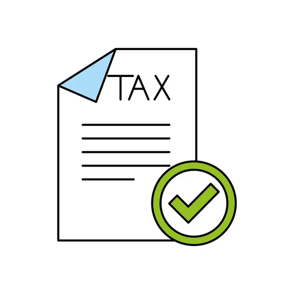 Isolated tax document and check mark vector design — 스톡 벡터