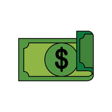 İzole para fatura vektör tasarımı