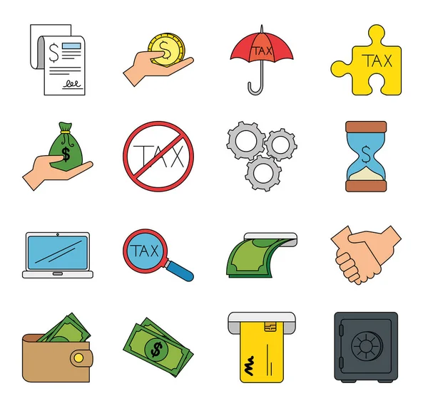 Isolated money and tax icon set vector design — Stock Vector