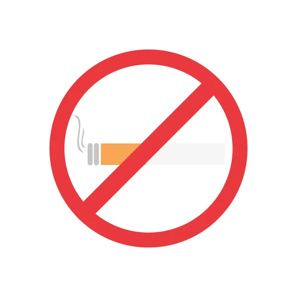 Diseño vectorial de señal prohibida cigarrillo aislado — Vector de stock
