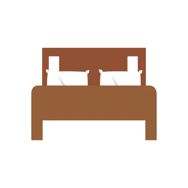 Diseño aislado vector cama hogar — Vector de stock