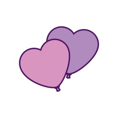 İzole kalp balonları vektör tasarımı