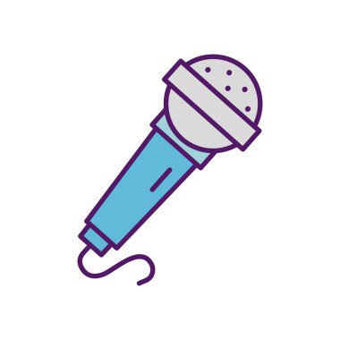 İzole müzik mikrofon ikonu vektör tasarımı