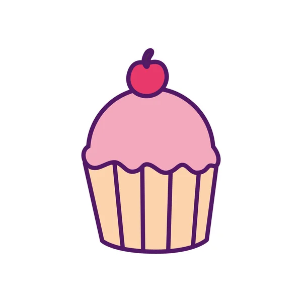 Isolerad cupcake dessert vektor design — Stock vektor