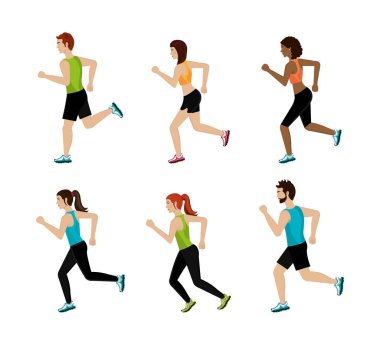 bir grup atletik insan Avatar karakterleri