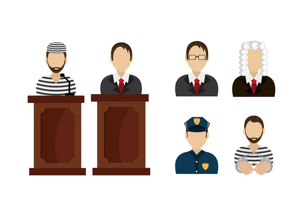 Set of legal law and justice icons — Stock Vector