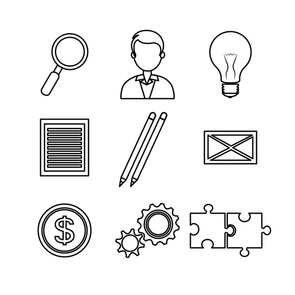 Set of business commerce icons — 스톡 벡터