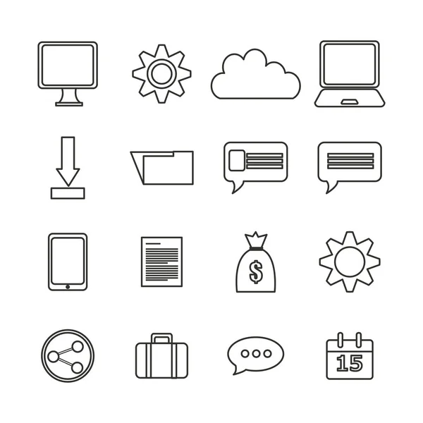 Set of business commerce icons — Stock Vector