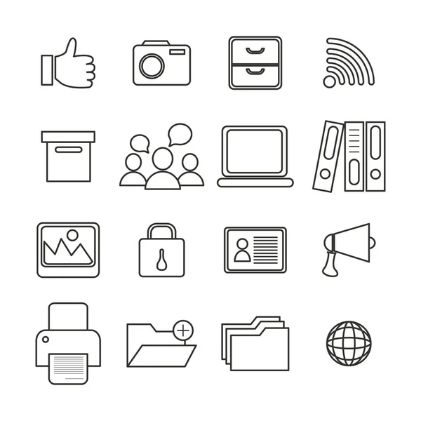 Set of business commerce icons — Stock Vector