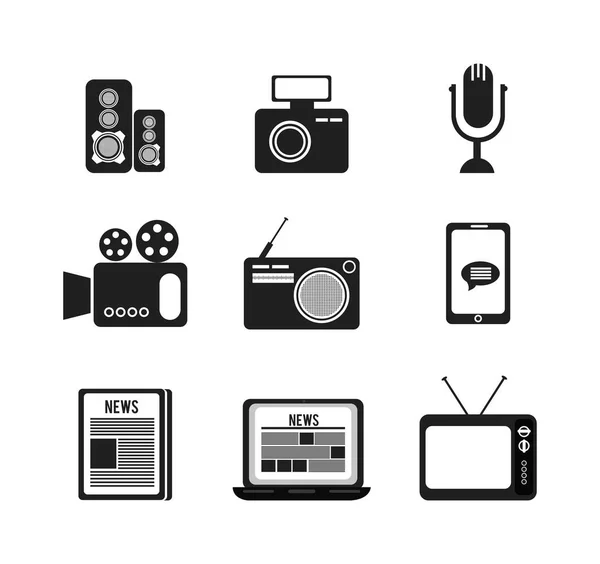 Set of news information icons — Stock Vector