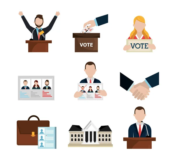 Vote democracy of set icons — Stock Vector