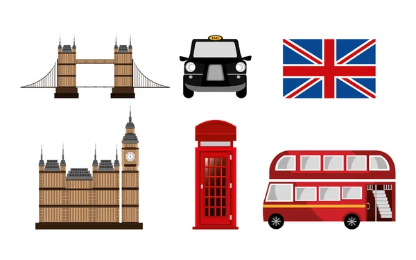 Paquete de iconos de la cultura británica — Vector de stock