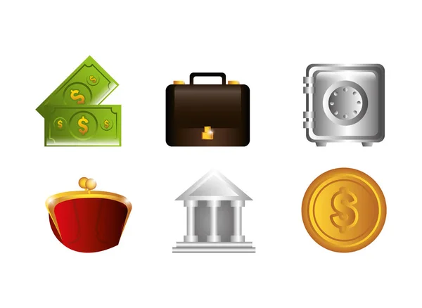 Set of business commerce icons — Stock Vector