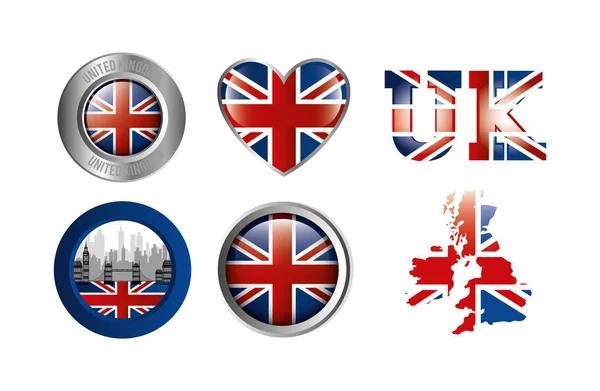 Feixe de ícones da cultura britânica —  Vetores de Stock