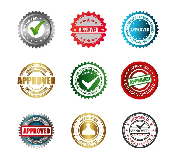 Set di icone di qualità del sigillo — Vettoriale Stock