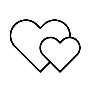 Sevimli kalpler satır biçimi izole ikonu severler