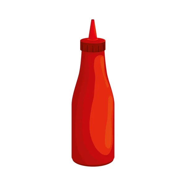 Delicious sauce in bottle isolated icon — ストックベクタ