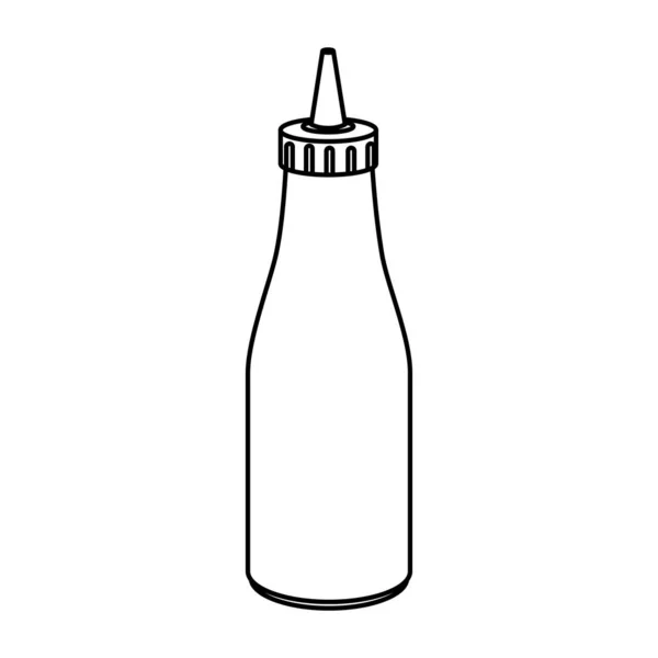 Delicious sauce in bottle isolated icon — ストックベクタ