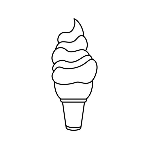 İzole edilmiş lezzetli dondurma ikonu — Stok Vektör