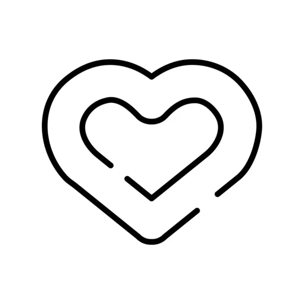 Cute hearts love line style isolated icon — 스톡 벡터