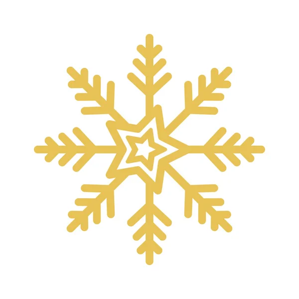 Изолированная икона рождественского украшения снежинок — стоковый вектор