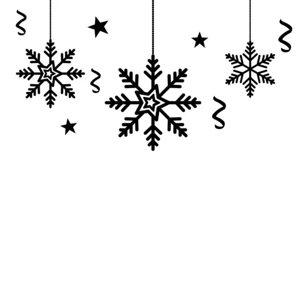Sněhové vločky Vánoce visí izolované ikony — Stockový vektor