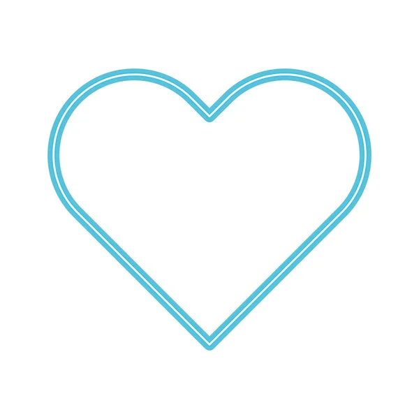 Schattig hart liefde lijn stijl geïsoleerd pictogram — Stockvector