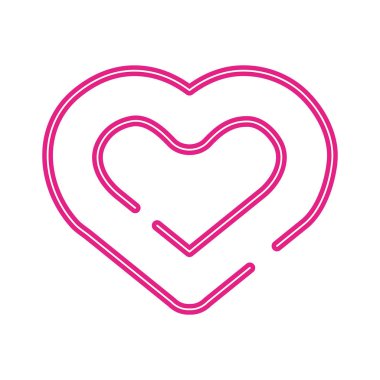 Sevimli kalpler satır biçimi izole ikonu severler